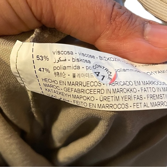 Zara Open Back Tie Full Body Long Jumpsuit in Light Tan Size: L - Picture 8 of 11